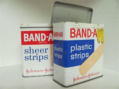 band aid metal nestalgic box|metal band aids box.